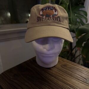 South America Llama Tan Beige Baseball‎ Cap Cheyenne River Embroidered